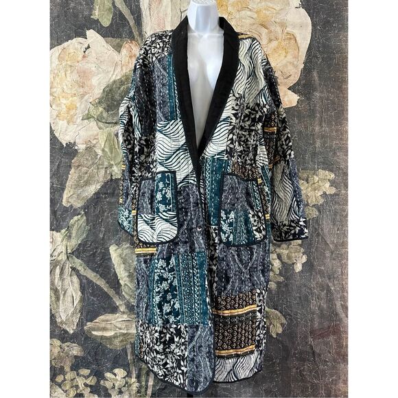 Free People x Brenda Knight Marigold Duster Quilted Jacket Size L - Picture 3 of 8